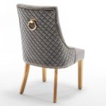 Lot de 2 chaises ANNEAU mattelassée et clo?tée Gold velours