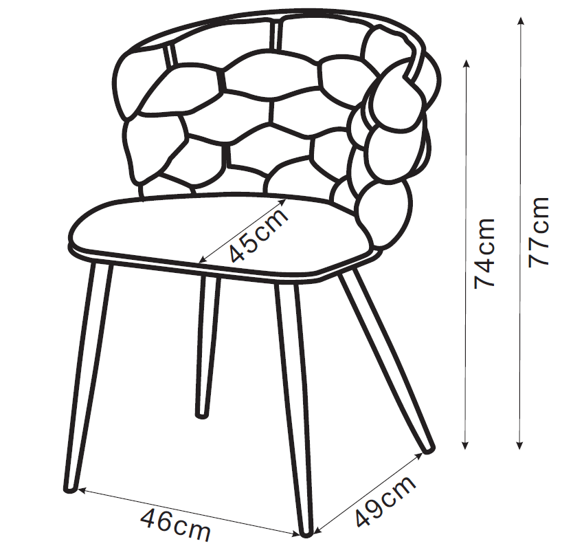Chaise LOLIPOP - Dimensions détaillées