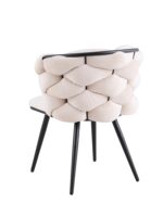 CHAISE LOLIPOP PIED METAL NOIR VELOURS BEIGE