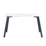 Table à manger MIRAGE en verre marbre blanc