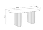 TABLE A MANGER ROXY PIED BEIGE CERAMIQUE MARBRE BLANC 180x90cm