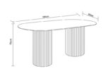 TABLE A MANGER KEYSHA PIED TRAVERTIN PLATEAU CERAMIQUE TRAVERTIN MAT 160CM