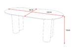 Table VENEZIA plateau céramique marbré blanc L 180 cm
