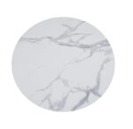 Table à manger CAPUCINE Chrome Marbre blanc