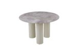 TABLE REPAS ANAÏS PIEDS BEIGE PLATEAU CERAMIQUE MARBRE GRIS 120CM