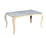 TABLE REPAS BAROQUE GOLD MARBRE GREIGE 150X90X75CM