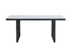 TABLE REPAS LEVANTO METAL NOIR MARBRE BEIGE 180x90x75 cm