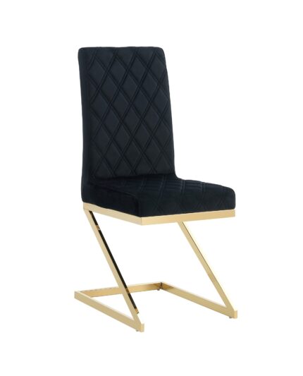 CHAISE COCOMAT MATELASSEE GOLD VELOURS NOIR