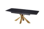 Table extensible BIANCA Gold plateau Céramique