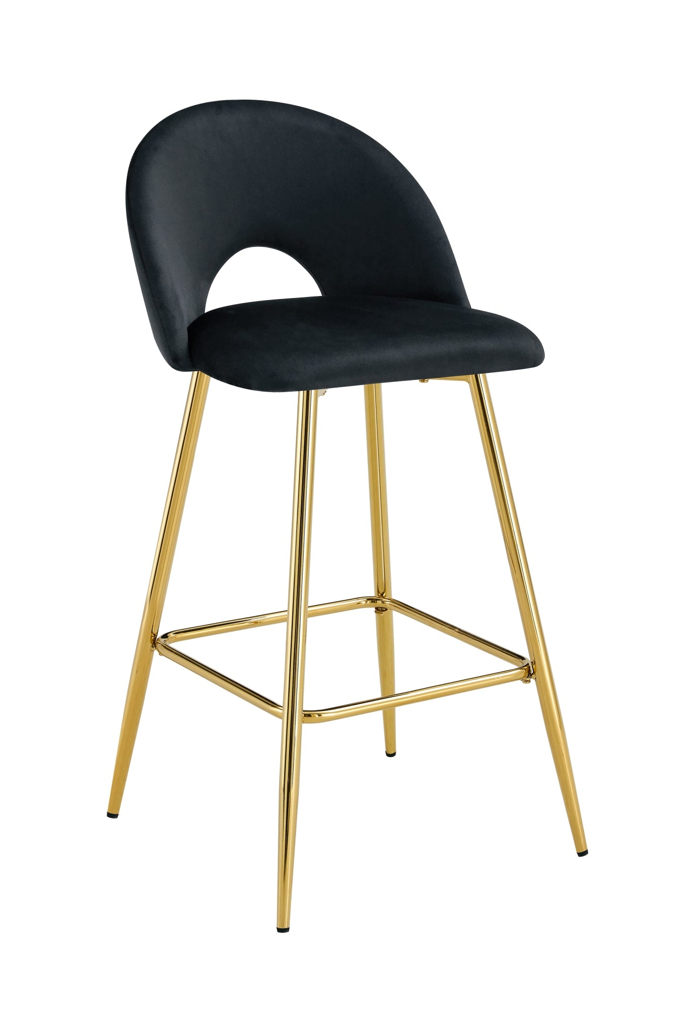 Msh5 10f50801eba9cec2650bf96ba877cec3 P00g38 TABOURET DE BAR TEDDY PIED GOLD VELOURS NOIR