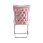 CHAISE GABRIELLE CHROME VELOURS ROSE PALE