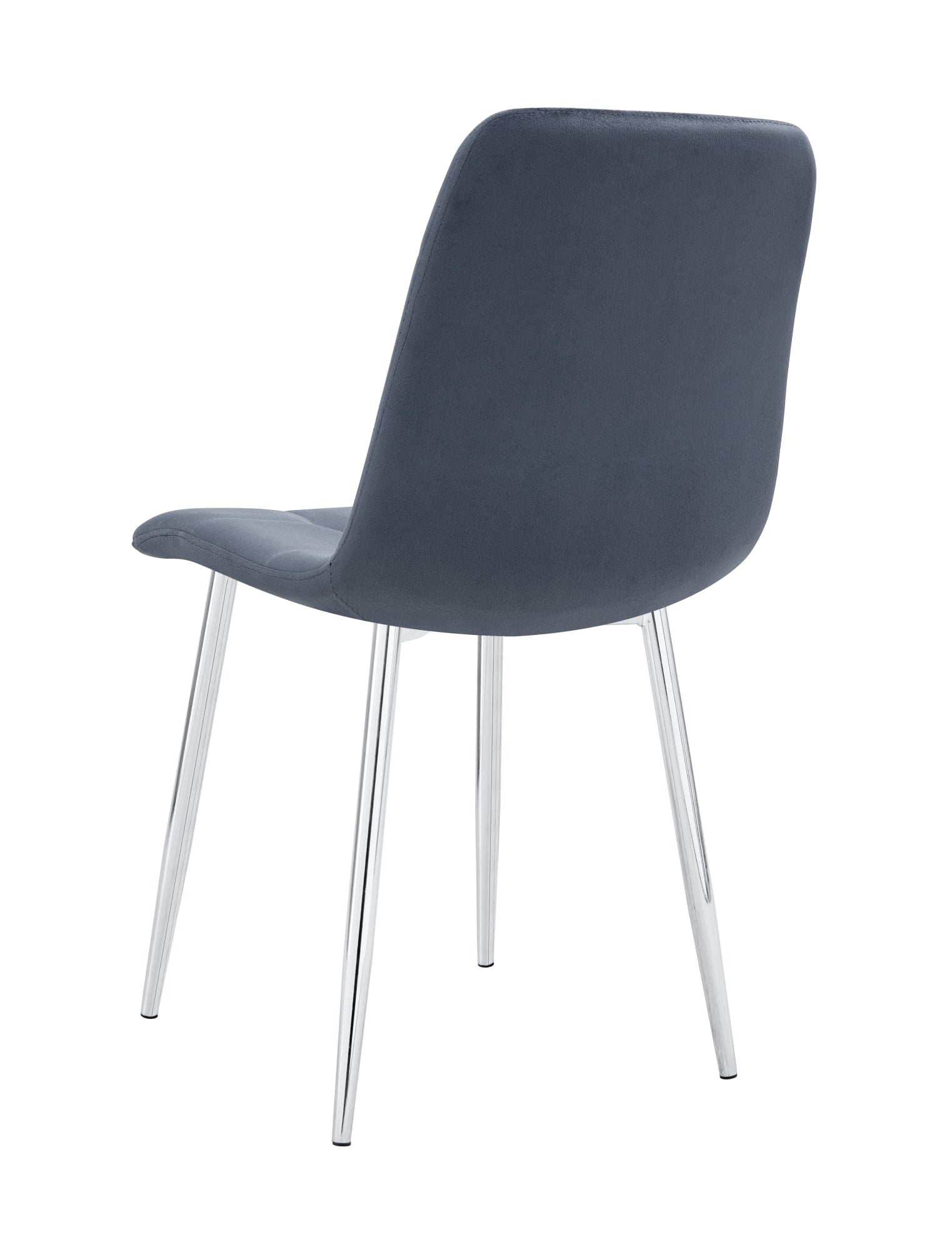 Chaise De Salle À Manger Moderne Anthracite Velours Pieds Chrome Contemporaine