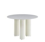 TABLE REPAS ANAÏS PIEDS BEIGE PLATEAU CERAMIQUE MARBRE BLANC 120CM