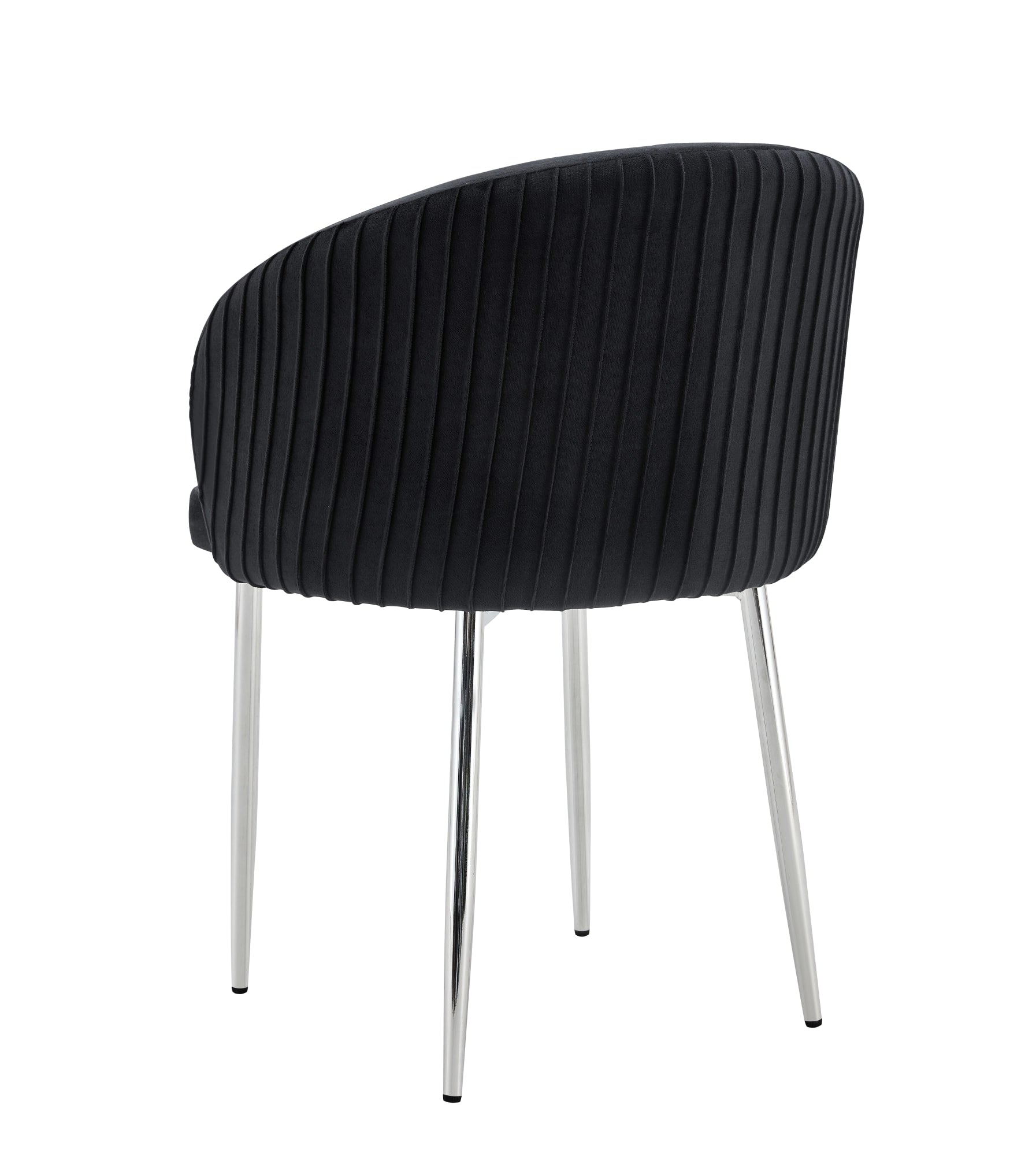 Chaise Bureau Velours Noir - Vue latérale