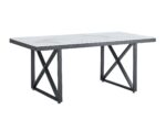 TABLE REPAS LEVANTO METAL NOIR MARBRE BEIGE 180x90x75 cm