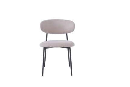 CHAISE LULU PIEDS METAL NOIR SERGE MOKA