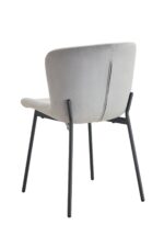 CHAISE HAILEY PIED METAL NOIR ASSISE GRIS