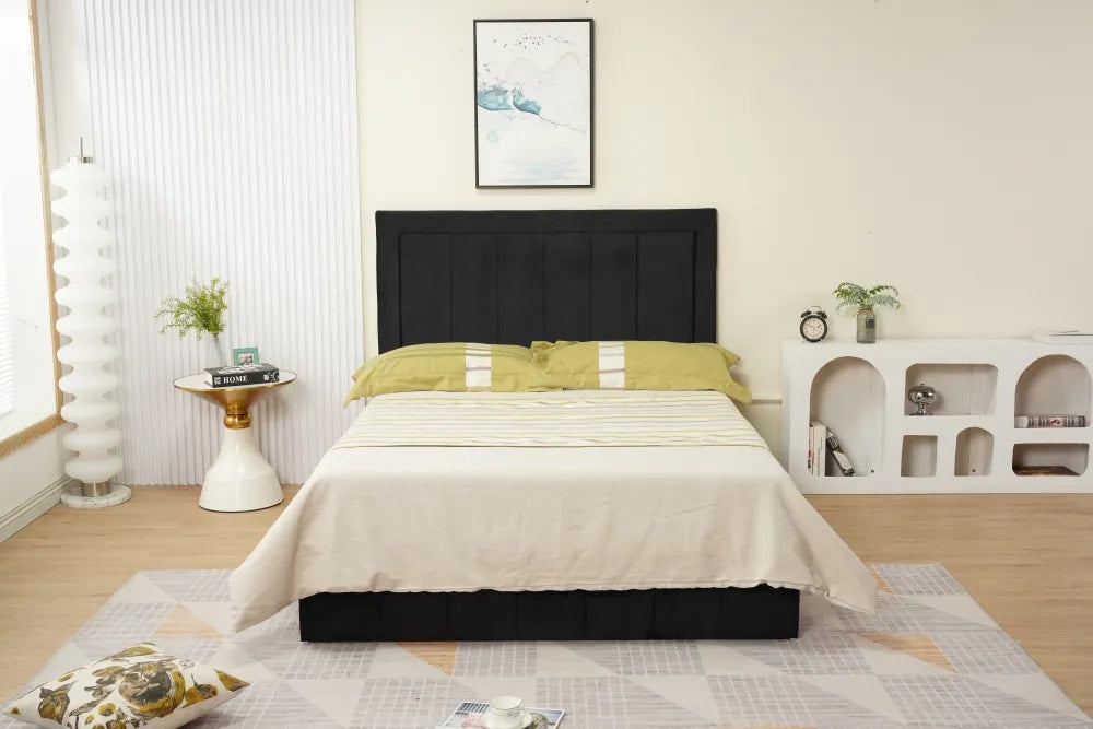 Cadre de lit POLO velours vue de côté