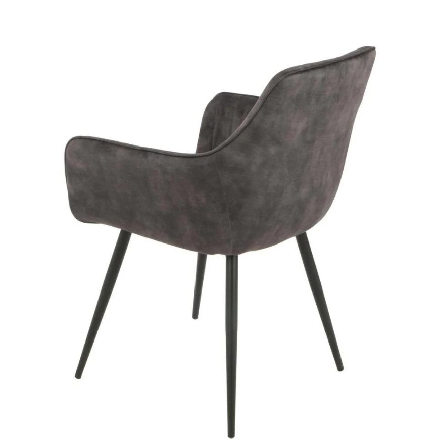 Chaise Enveloppante Gris Velours - Détail du dossier