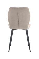 CHAISE COQUILLAGE VELOURS TAUPE PIED METAL NOIR