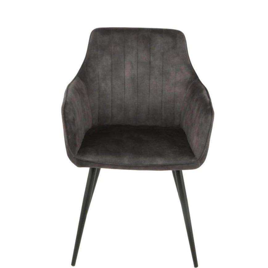 Chaise Enveloppante Gris Velours - Vue frontale