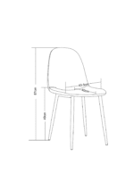 CHAISE SCANDINAVE PIED NOIR MOLLETONNE DOUDOU