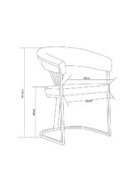 CHAISE AVEC ACCOUDOIR BRITTANY METAL NOIR SERGE GRIS