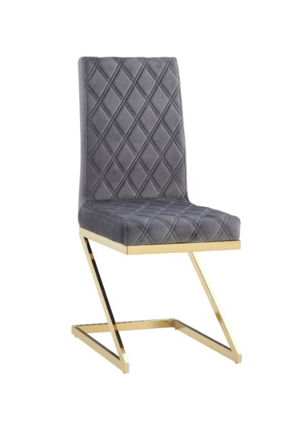 CHAISE COCOMAT MATELASSEE GOLD VELOURS ANTHRACITE