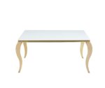TABLE REPAS BAROQUE GOLD BLANC ULTRA 180x90x75cm