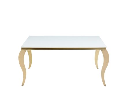 TABLE REPAS BAROQUE GOLD BLANC ULTRA 180x90x75cm