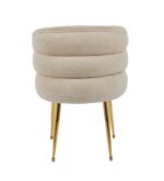 CHAISE SACHA PIEDS GOLD ASSISE MOKA TISSU EFFET LIN