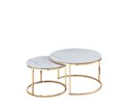 TABLE BASSE GIGOGNE GOLD CERAMIQUE 80x45cm+60x38cm