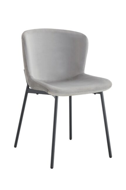 CHAISE HAILEY PIED METAL NOIR ASSISE GRIS