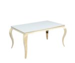 TABLE REPAS BAROQUE GOLD BLANC ULTRA 180x90x75cm