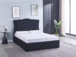 CADRE DE LIT TREND 140x190cm VELOURS NOIR VENDU SANS SOMMIER