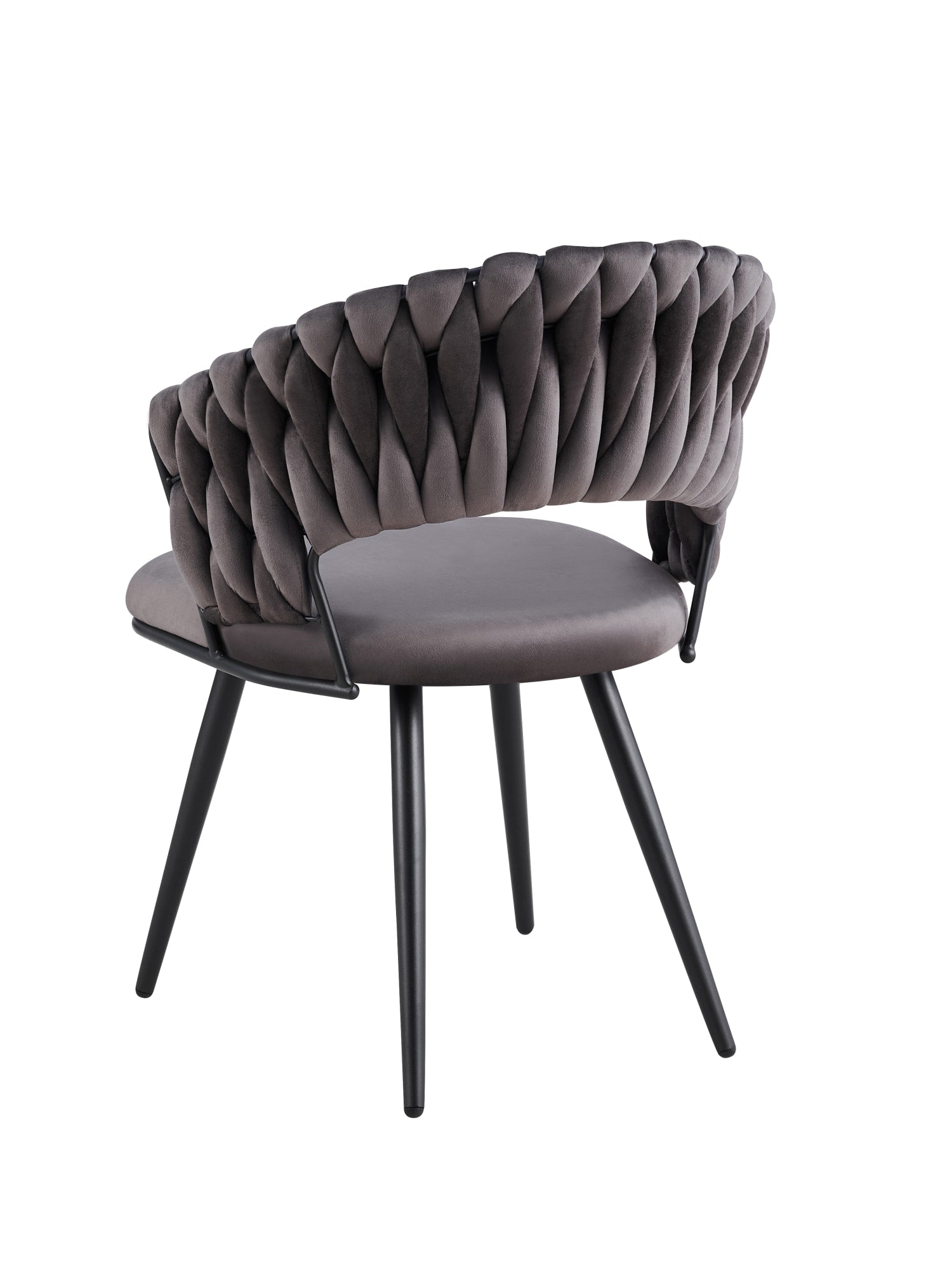 Chaise Velours Anthracite - Détail du tressage