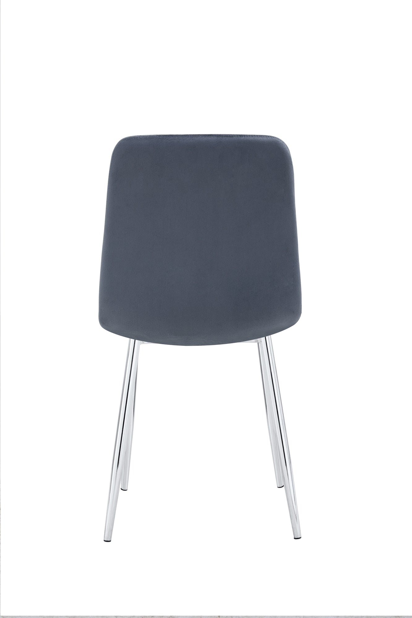 Chaise De Salle À Manger Moderne Anthracite Velours Pieds Chrome Contemporaine