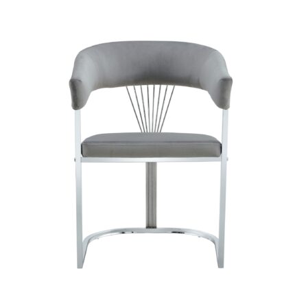 CHAISE AVEC ACCOUDOIR BRITTANY CHROME GRIS SILVER