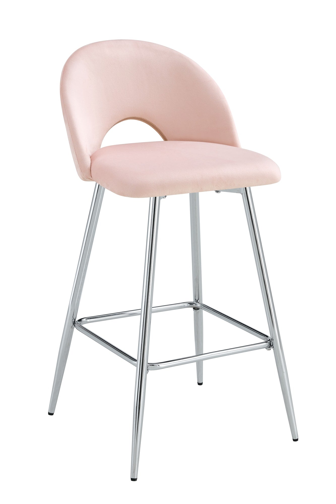 Msh5 C51d111aa17fd1fc466189db07fe59d4 Hkprhh 1 TABOURET DE BAR TEDDY PIED CHROME VELOURS ROSE