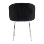 CHAISE AVEC ACCOUDOIR CARLITA NOIR PIED CHROME