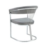 CHAISE AVEC ACCOUDOIR BRITTANY CHROME GRIS SILVER