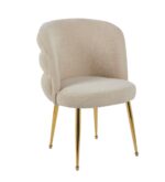 CHAISE SACHA PIEDS GOLD ASSISE MOKA TISSU EFFET LIN