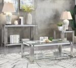 Console FLUTE Chrome plateau verre 120x40x78 cm