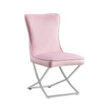 CHAISE GABRIELLE CHROME VELOURS ROSE PALE