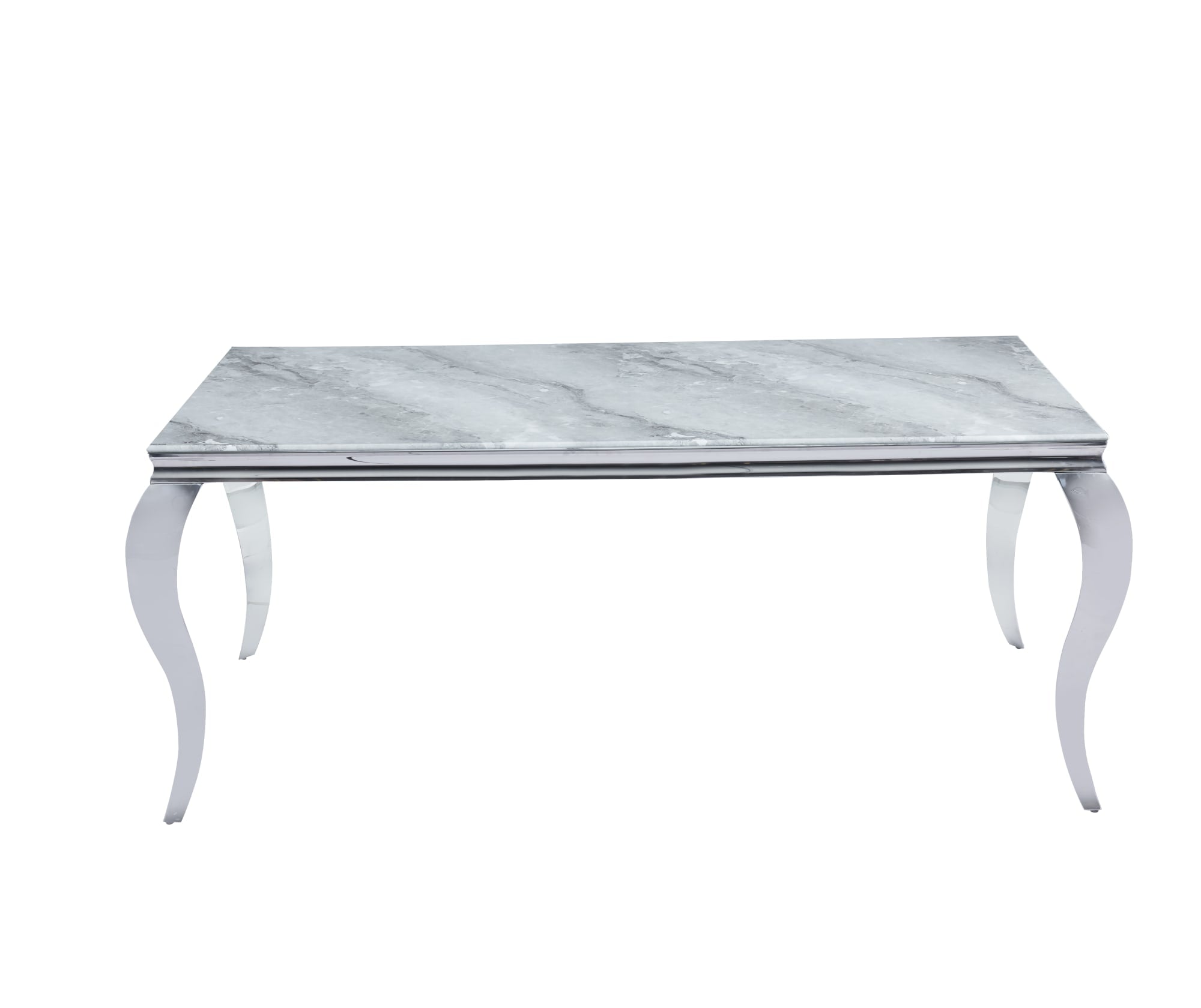 Msh5 Fbb73036f6793db19f47b57873954553 Mzvwtn TABLE REPAS BAROQUE CHROME MARBRE GREIGE 180X90X75CM