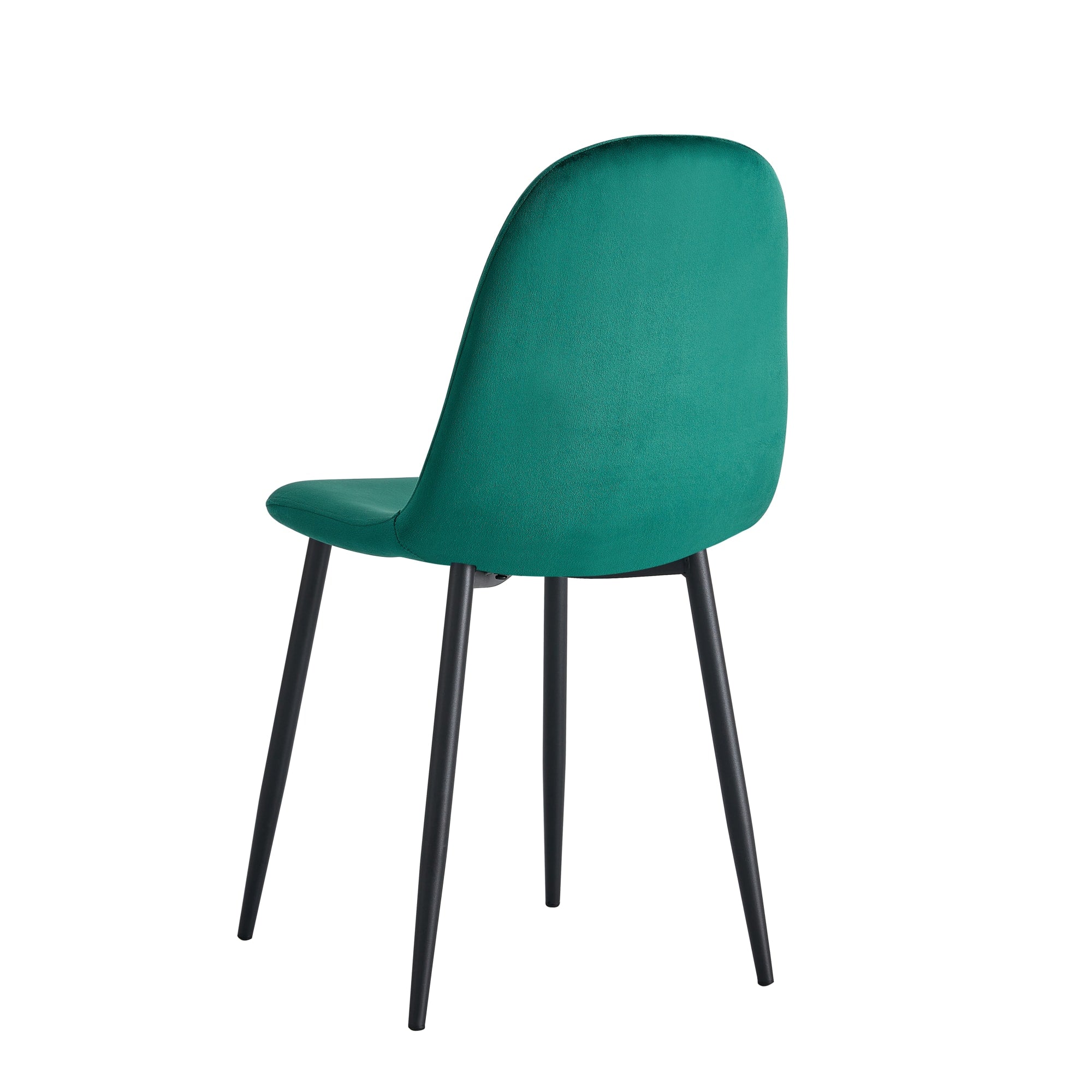 Chaise SCANDINAVE velours vert sapin vue de côté