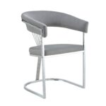 CHAISE AVEC ACCOUDOIR BRITTANY CHROME GRIS SILVER