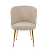 CHAISE SACHA PIEDS GOLD ASSISE MOKA TISSU EFFET LIN
