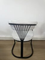 CHAISE AVEC ACCOUDOIR BRITTANY METAL NOIR SERGE GRIS