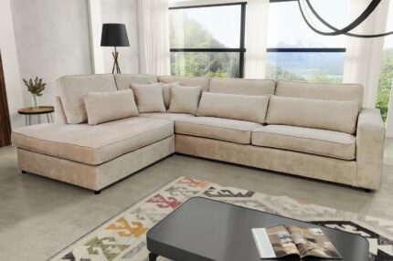 CANAPE BRISTOL ANGLE GAUCHE DOUDOU BOUCLE 316x230cm